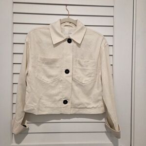 Women's Cream Jacket with Black Buttons
